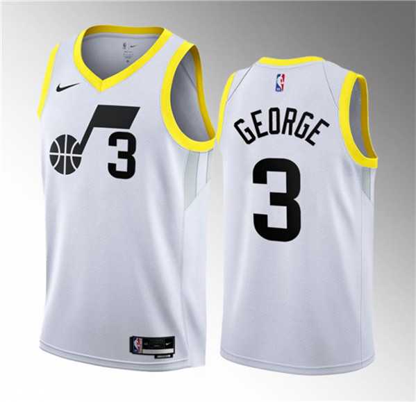 Men's Utah Jazz #3 Keyonte George White 2023 Draft Association Edition Stitched Basketball Jersey Dzhi